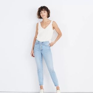 Madewell 9 inch high rise skinny button fly